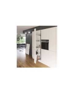 Kõrge kapp, vaikselt sulguva mehhanismiga, kroom