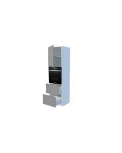 Kõrge integreeritav ahjukapp 2 sahtli, ukse ja vaheriiuliga, 60 cm