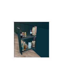 Alumine kapp 2-riiuliga, vaikselt sulguva mehhanismiga, grafiit