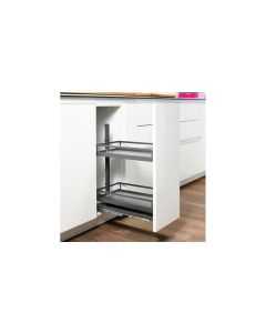 Alumine kapp 2 riiuliga, vaikselt sulguva mehhanismiga, 40 cm, hall