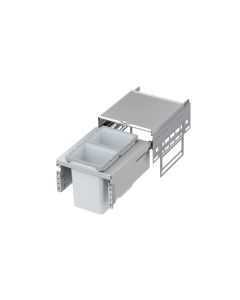 2-ämbriline tõmmatav prügikastimehhanism 400 mm kappi (VS ENVI Space) - hall