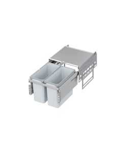 2-ämbriline tõmmatav prügikastimehhanism 450 mm kappi (VS ENVI Space) – hall